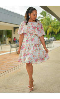 Maison Tara FIJAN- Floral Dress with Cape