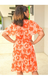 FIJAN- Floral Print Dress with Cape