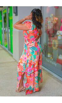 MSK KEMUEL- Floral Elastic Neck Jumper with Frill Sleeves