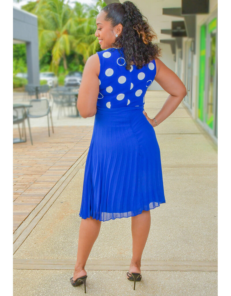 Peach Velvet ROBE- Circle Print Dress with Steam Pleat Bottom