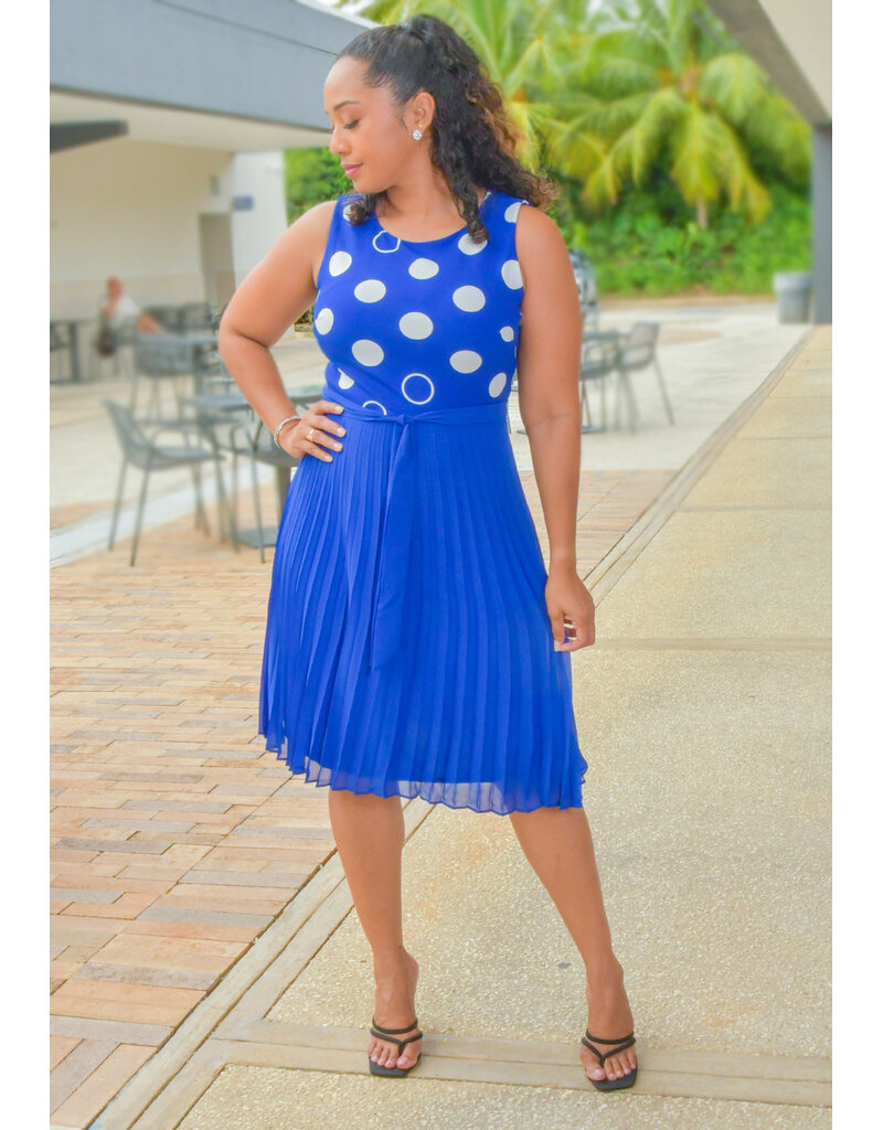 Peach Velvet ROBE- Circle Print Dress with Steam Pleat Bottom