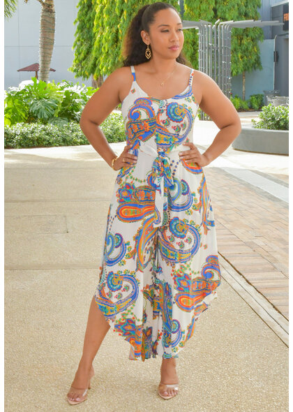 MSK KELLMAN- Printed 3/4 Jumper with Tie