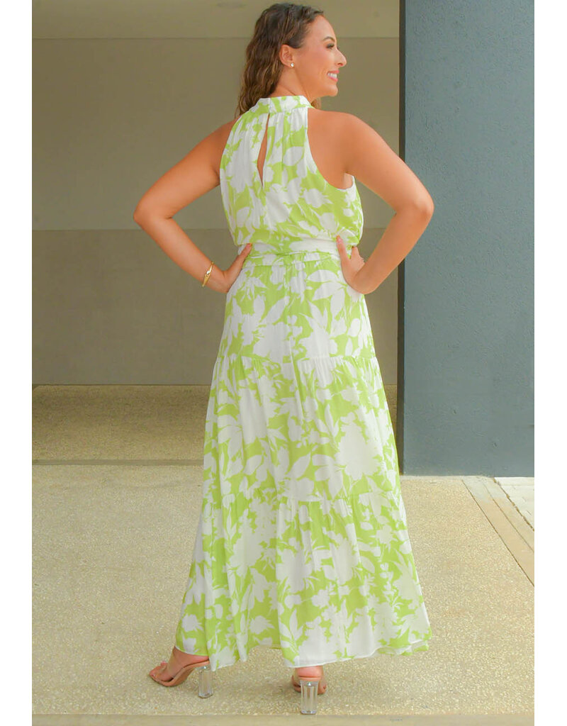 Julia Jordan KINSEY- Long Printed Armhole Dress with Band