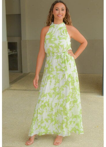 Julia Jordan KINSEY- Long Printed Armhole Dress with Band