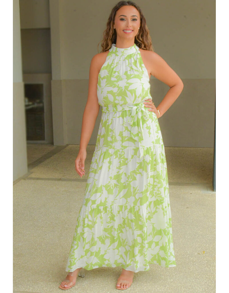 Julia Jordan KINSEY- Long Printed Armhole Dress with Band