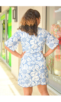 52SEVEN KYVER- Embroidery Dress with Round Neck