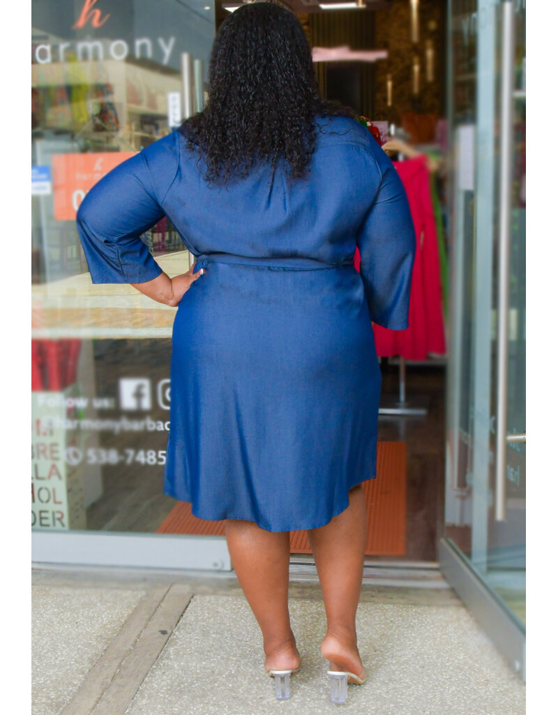 MLLE Gabrielle WHIPP- Plus Size 3/4 Sleeve with Zip & Abstract Pockets