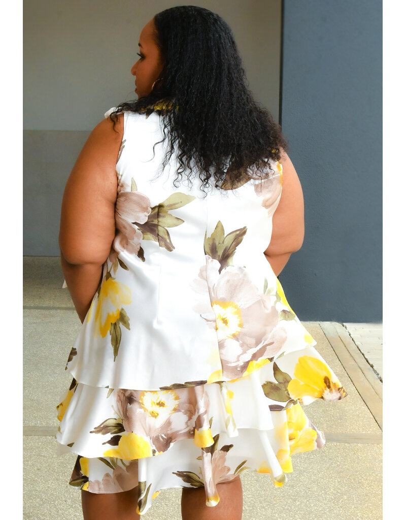 Signature SKYLAR- Plus Size Cowl Neck Dress with Tie