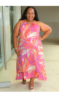 MLLE Gabrielle GIVA- Floral Hi-Neck with Keyhole & Hi-Lo