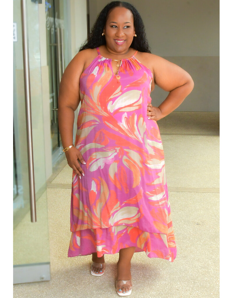 MLLE Gabrielle GIVA- Floral Hi-Neck with Keyhole & Hi-Lo