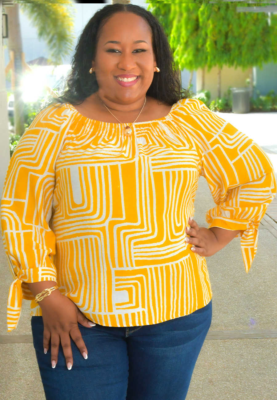 VICENTE- Plus Size Printed Top with 3/4 Sleeve - Harmonygirl.com