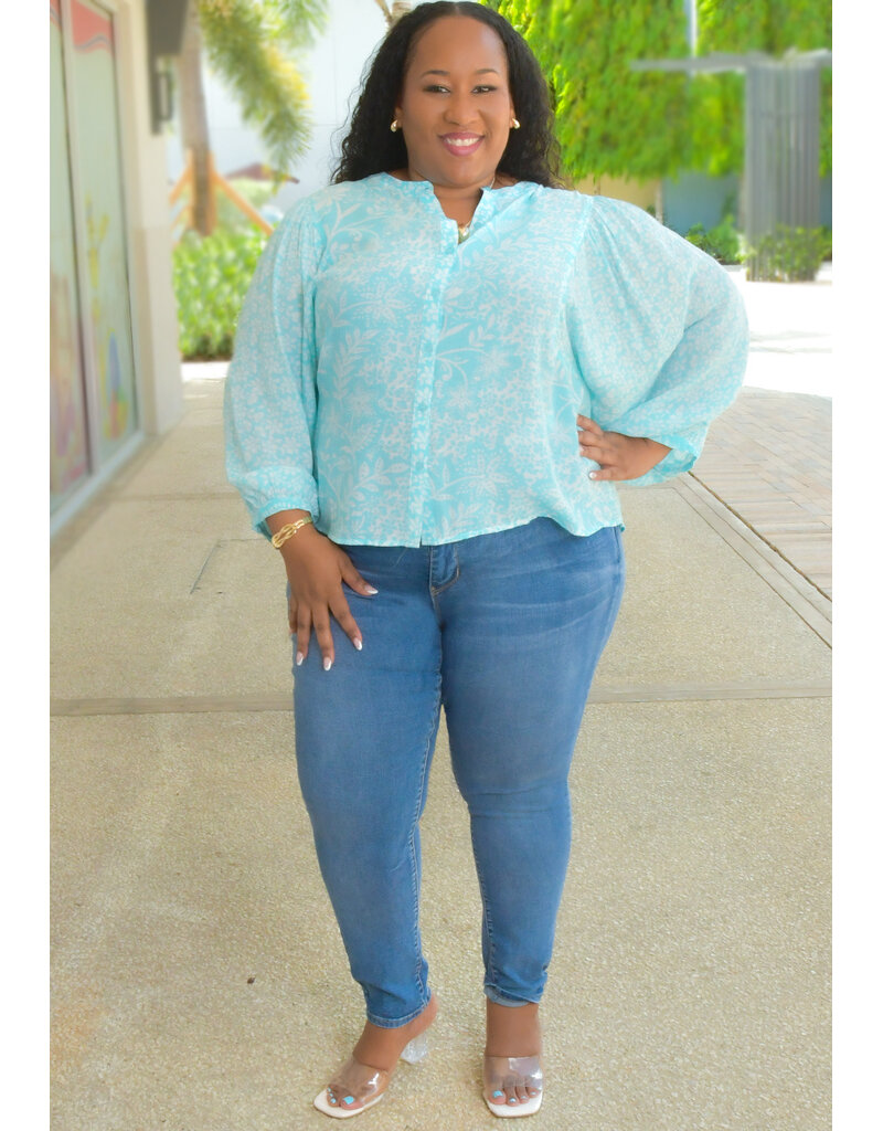ZAC & RACHEL VELIKO- Plus Size Button Down Top with Sleeves