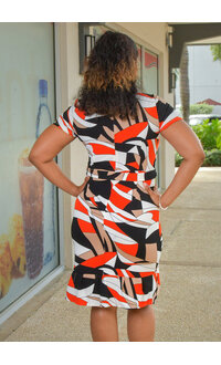 RIDY- Geo Printed Round Neck Dress