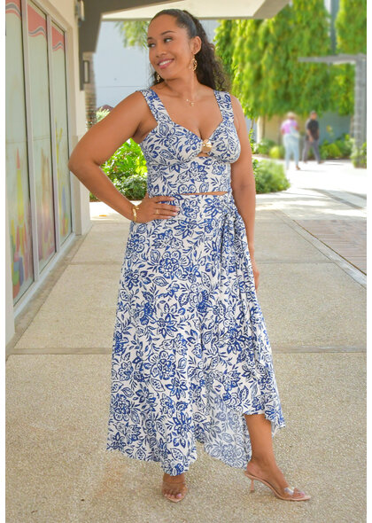 BLESS ME KIMIY - Printed 2 Piece Skirt Suit