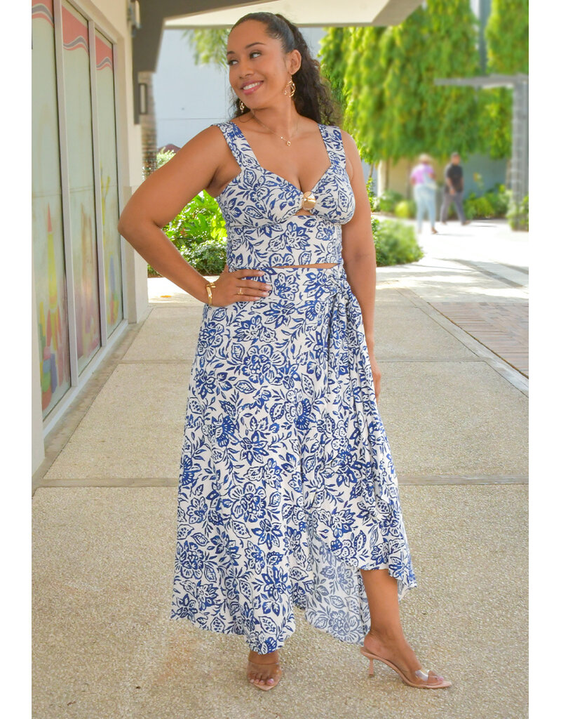 BLESS ME KIMIY - Printed 2 Piece Skirt Suit