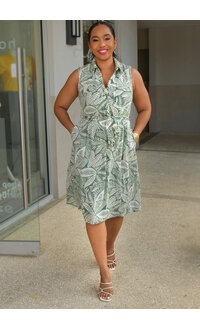 GERT- Print Armhole Dress with Buttons