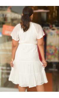 GRULZ- Split Neck Dress with Frill Sleeves