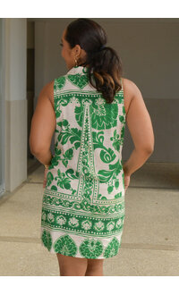 FIGUEROA & FLOWER KNOXI- Floral Armhole Button Down Dress with Collar