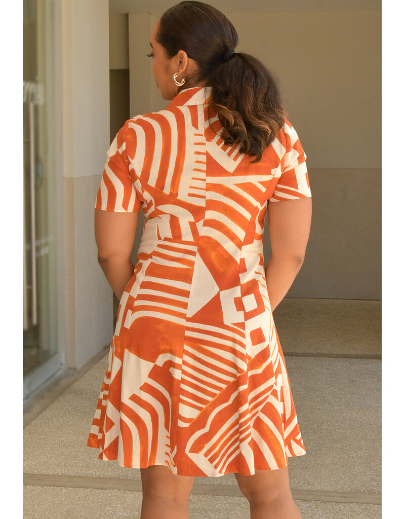 Nana-LON prntd bttn dwn w/cllr & slvs