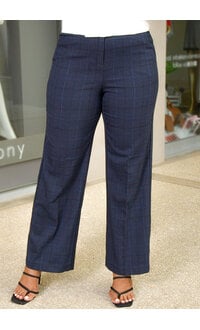 ZAC & RACHEL ZANN- Plaid Wide Leg Pants with Tabs