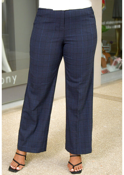 ZAC & RACHEL ZANN- Plaid Wide Leg Pants with Tabs