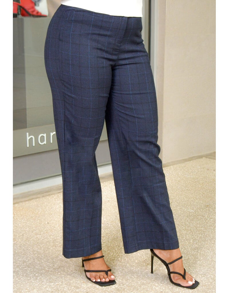 ZAC & RACHEL ZANN- Plaid Wide Leg Pants with Tabs