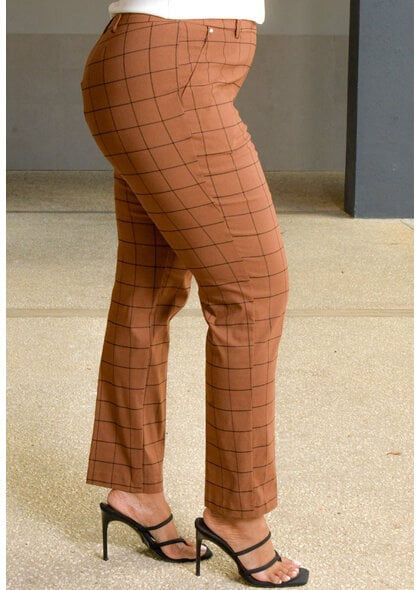 ZAC & RACHEL ZILLEN- Checkered Pants with Zip & Buttons