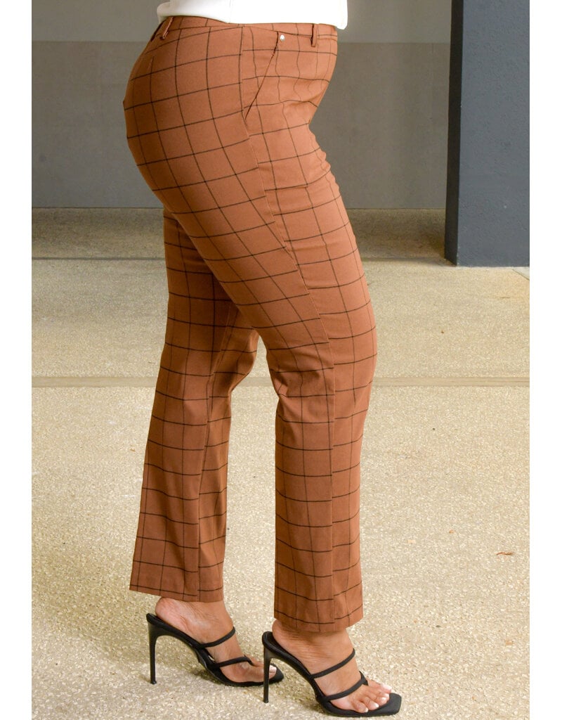 ZAC & RACHEL ZILLEN- Checkered Pants with Zip & Buttons