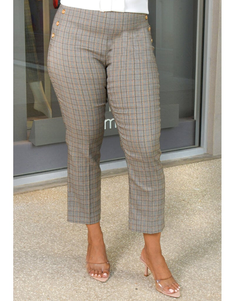 ZAC & RACHEL ZOCIDA- Plaid Pants with Gold Buttons