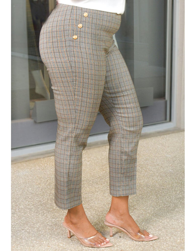ZAC & RACHEL ZOCIDA- Plaid Pants with Gold Buttons