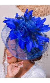 Elaborate Feather Fascinator with 3 Roses