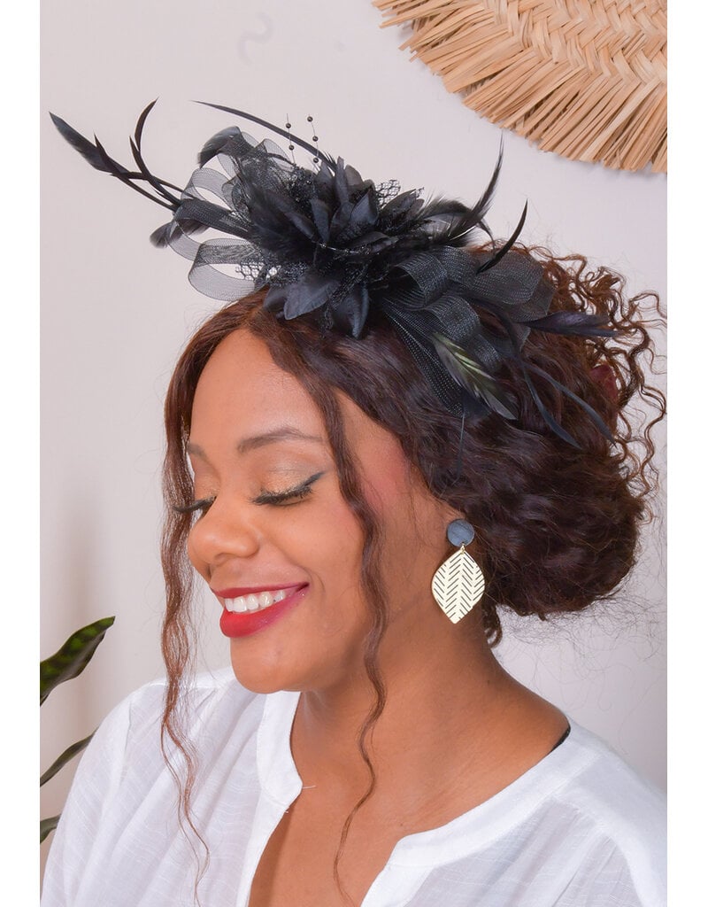Bandeau Fascinator with Loops & Flowers