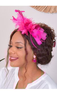 Bandeau Fascinator with Loops & Flowers