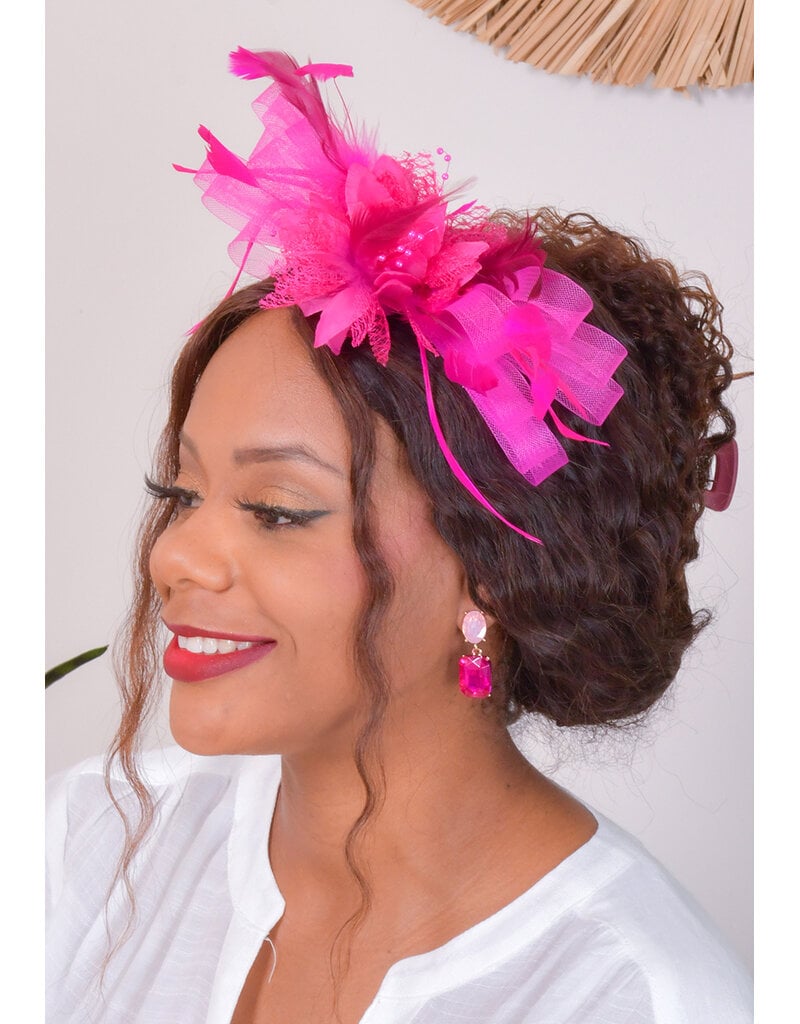 Bandeau Fascinator with Loops & Flowers