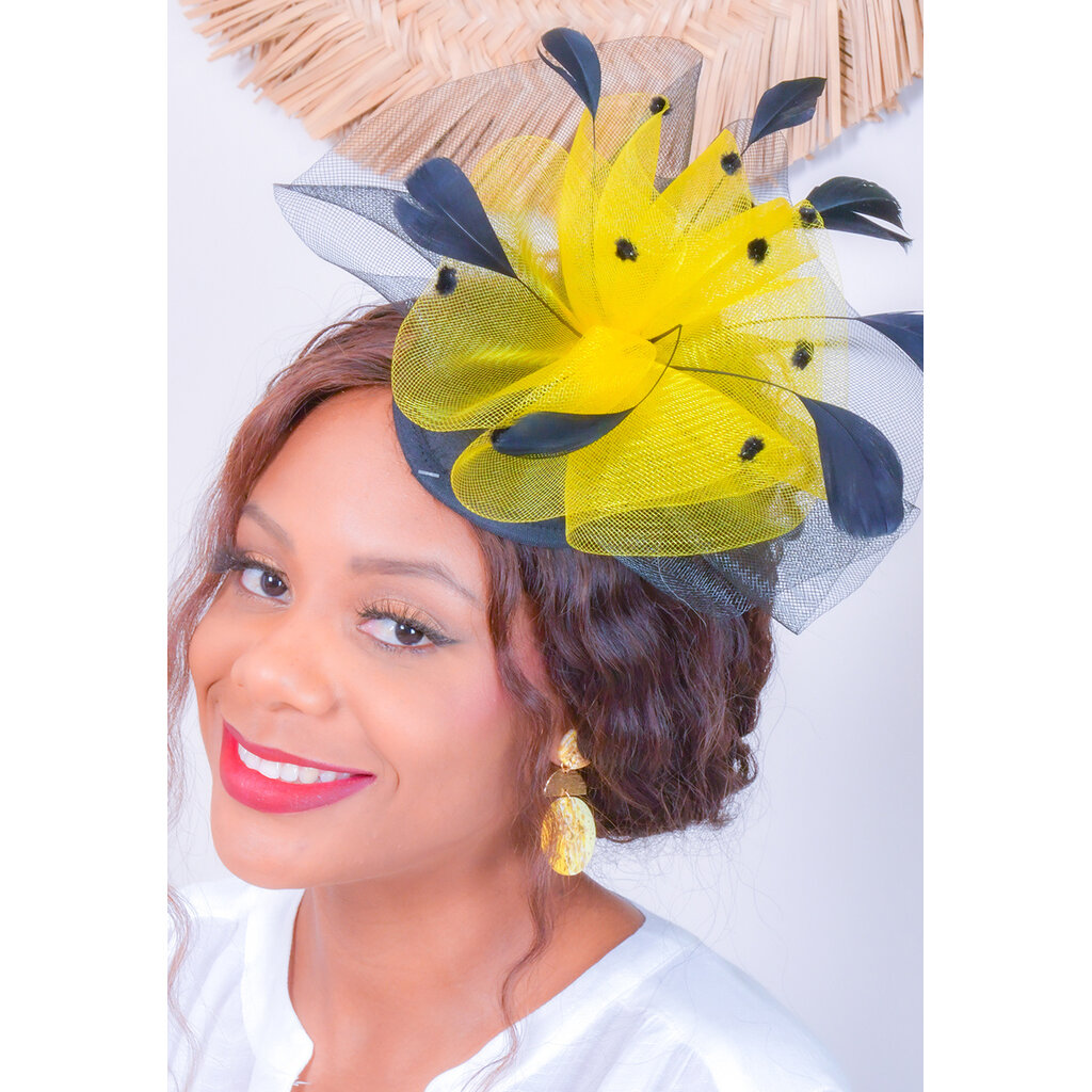Tow Tone Fascinator with Mini Crown