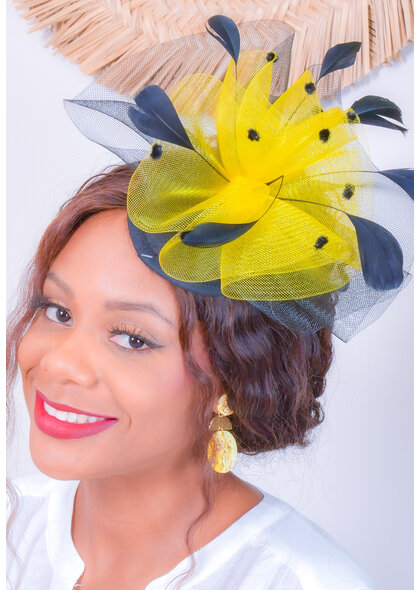 Tow Tone Fascinator with Mini Crown