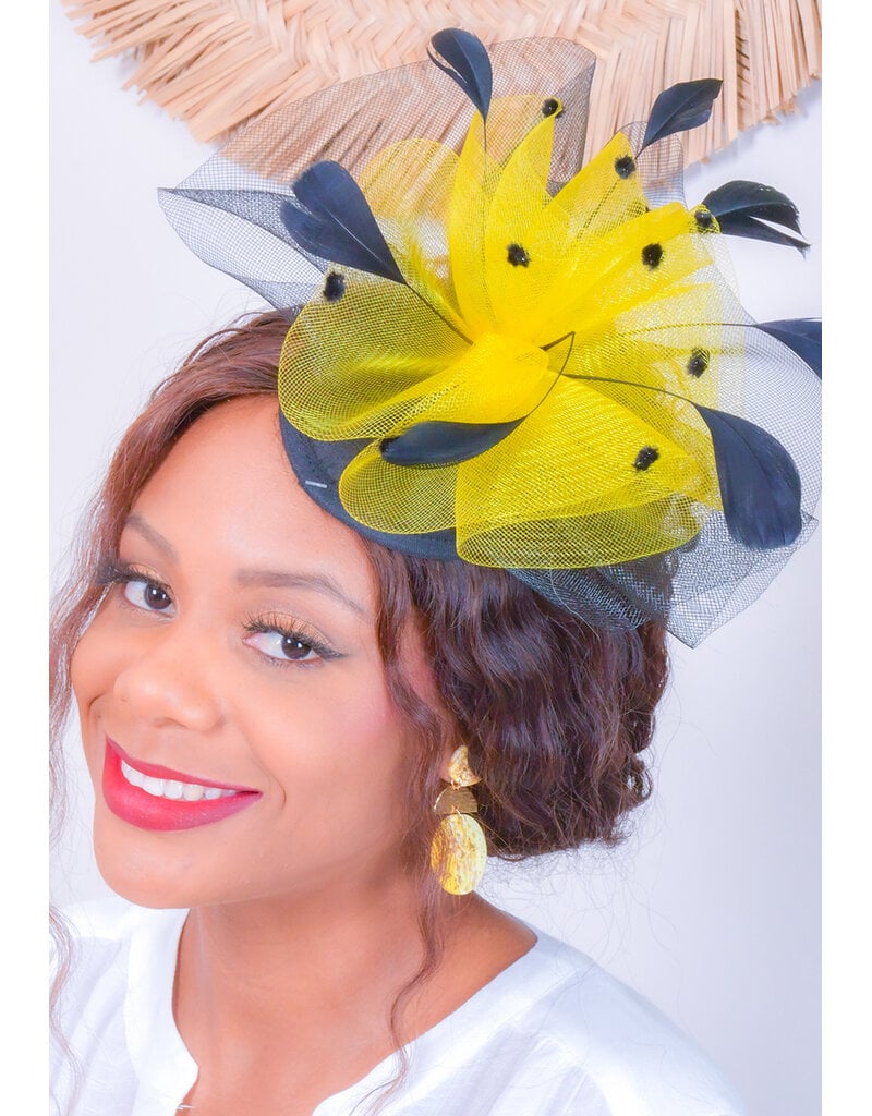 Tow Tone Fascinator with Mini Crown