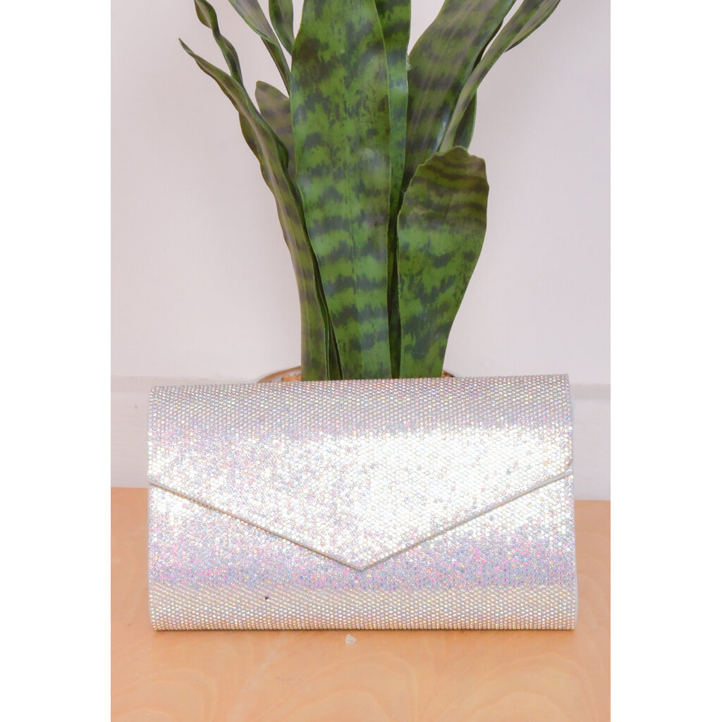 Rhinestone Envelope Clutch Bag