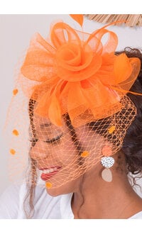 Small Mesh Fascinator with Dotted Veil