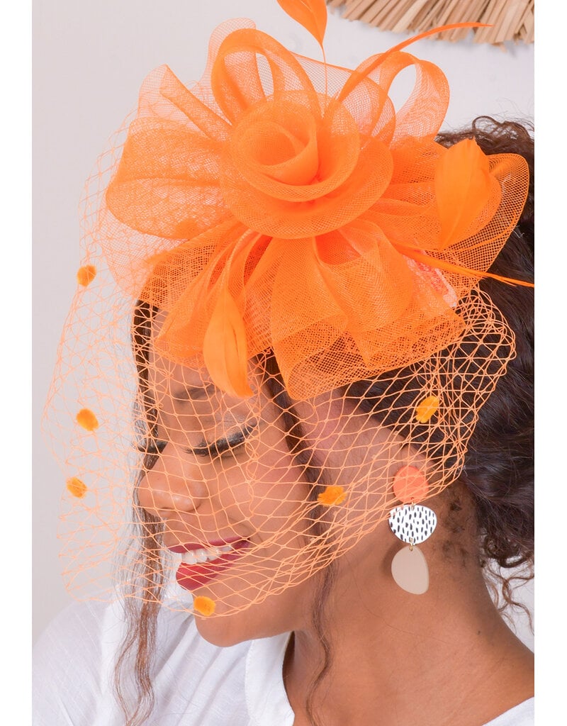 Small Mesh Fascinator with Dotted Veil