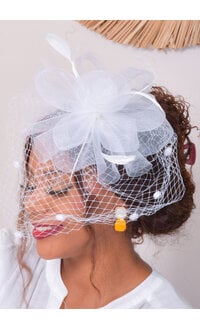 Small Mesh Fascinator with Dotted Veil