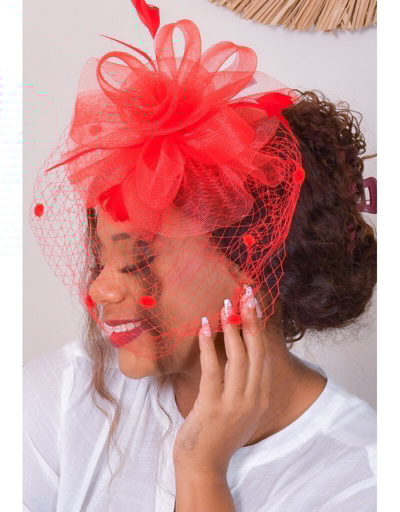 Small Mesh Fascinator with Dotted Veil