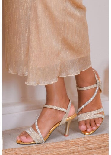 PENNE Glitter Stiletto Heel with Rhinestones