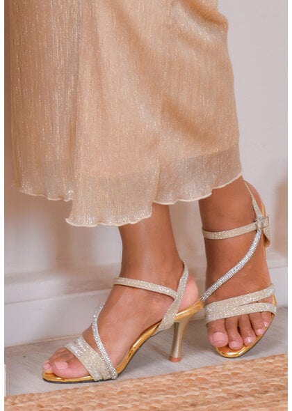 PENNE Glitter Stiletto Heel with Rhinestones