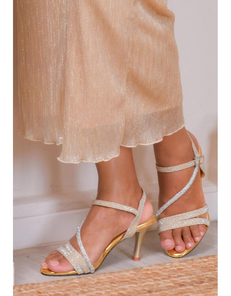 PENNE Glitter Stiletto Heel with Rhinestones