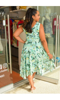 FIOT- Printed Dress with Pointed Bottom