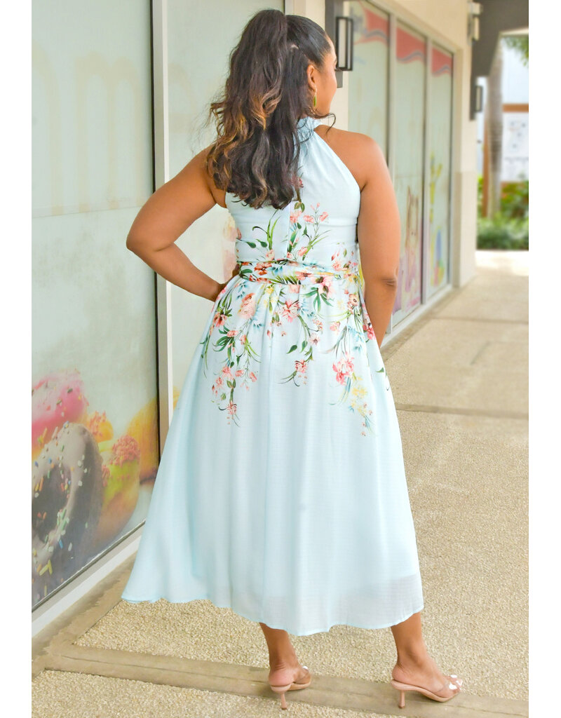 Maison Tara KEILANY- Floral Hi-Neck Dress with Band