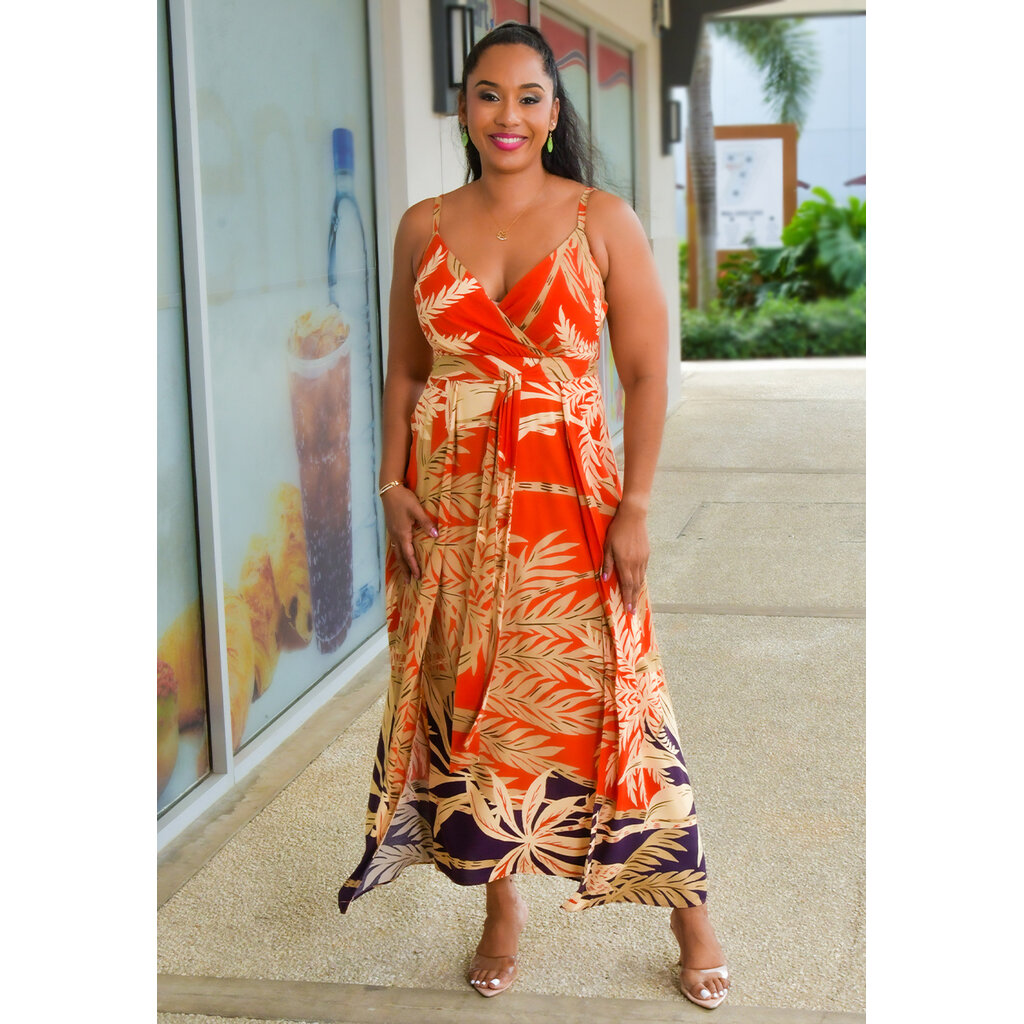 KHANILA- Printed Lap Top Dress with Spaghetti Straps