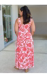 MSK KOLLYNS- Long Printed Small Straps Dress