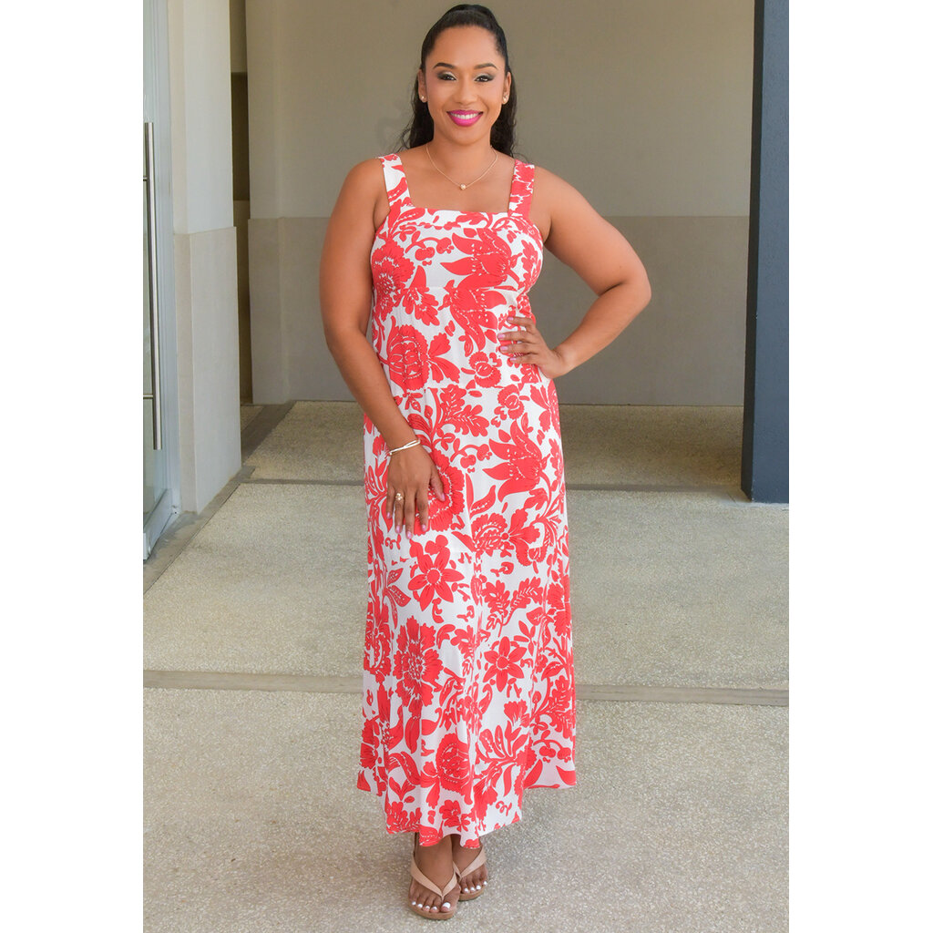 KOLLYNS- Long Printed Small Straps Dress